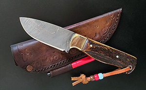 JN coltello EDC damasco fatto a mano EDC12d
