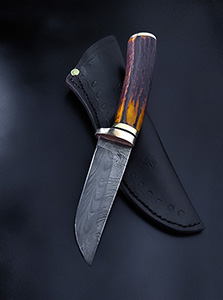 JN handmade damascus hunting knife H16a