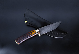 JN handmade damascus hunting knife H16b