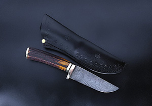 JN handmade damascus hunting knife H16c