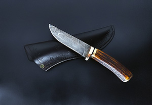 JN handmade damascus hunting knife H16d