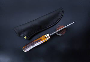 JN handmade damascus hunting knife H16e