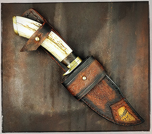 JN handmade damascus hunting knife H27f