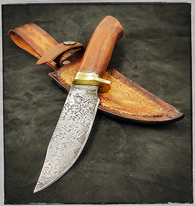 JN Coltello da caccia damasco fatto a mano H28a
