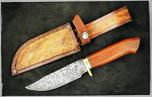 JN Coltello da caccia damasco fatto a mano H28c