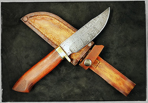 JN Coltello da caccia damasco fatto a mano H28d