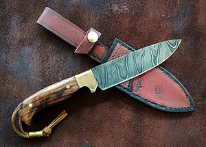 JN handmade damascus hunting knife H29b