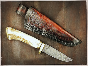 JN handmade Damascus Hunting knife H35b