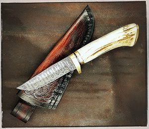 JN handmade Damascus Hunting knife H35d