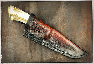 JN handmade Damascus Hunting knife H35f